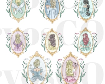 Bundle Disney Tinkerbell Floral PNG, Magic Kingdom PNG, Disney Princess PNG, Disney Princess