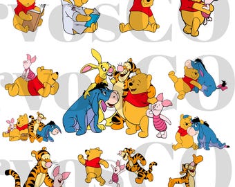 Winnie de Poeh PNG-bundel, Pooh Bear-clipart, Winnie de Poeh, Iejoor, Knorretje, bundel png, Disney-png