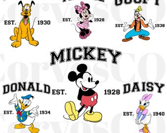 Mickey and Friends PNG Bundle: Disneyland Shirt Design