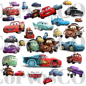 Cars PNG Disney Bundle, Cars PNG Cartoon, Cars Sublimation, Lightning McQueen, Tow Mater, Cars Characters PNG, Disneyland