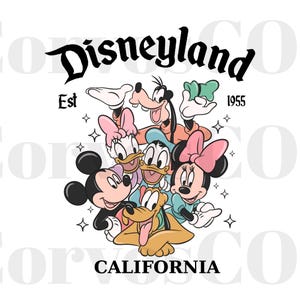 Retro Disneyland California PNG, Disneyland Est 1955 PNG, Mickey And Friends PNG, Disneyland png, cute disney png, disney shirts, disney png
