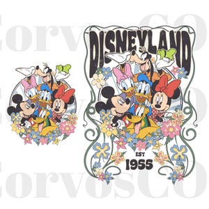 Retro Disneyland PNG, Disneyland Est 1955 PNG, Mickey And Friends PNG, Disneyland png, Cute Disney Png, Disney Shirts