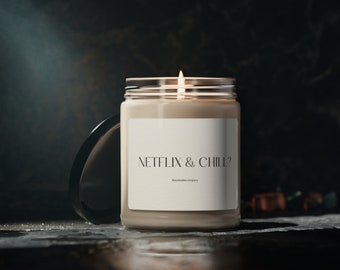 Luxury 100% Soy Candle choose from 5 Aromas for the Netflix & Chill for Home Decor, Gifting and Sepcial Occasion 9oz