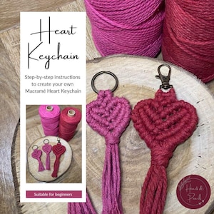 Macramé Heart Keychain - step-by-step instructions to create your own