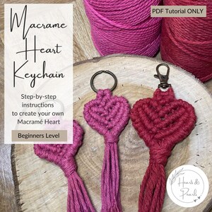 Macramé Heart Keychain - Valentine Craft - step-by-step instructions to create your own