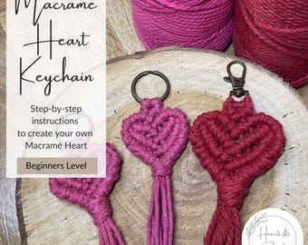 Macramé Heart Keychain - Valentine Craft - step-by-step instructions to create your own
