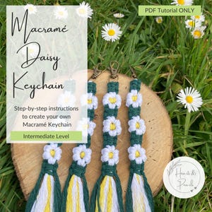 Macramé Daisy Keychain - step-by-step instructions to create your own