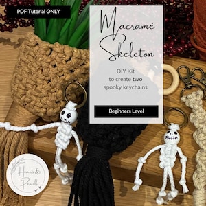 Macramé Halloween Skeleton Keychain - step-by-step instructions to create your own spooky gift