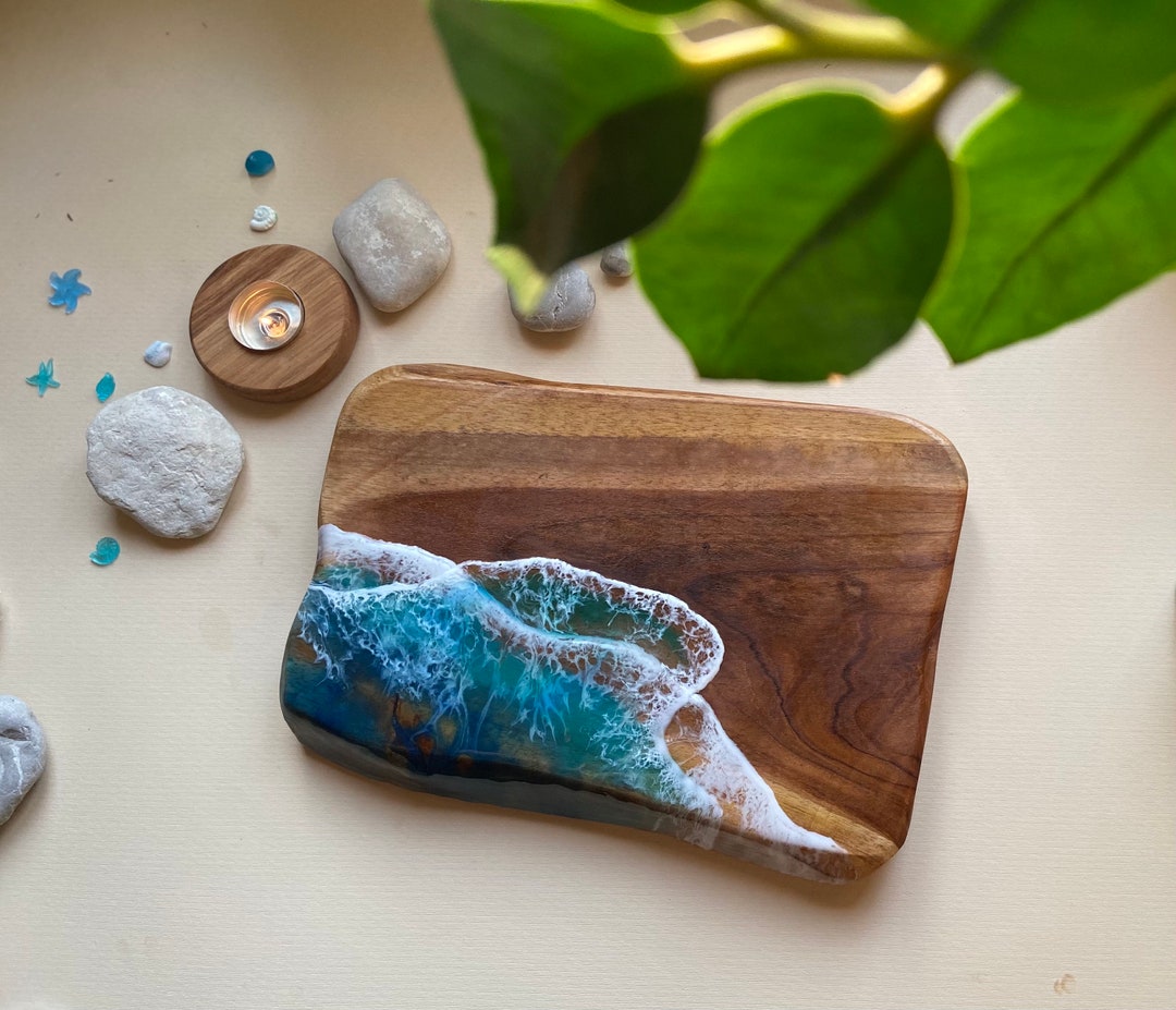 Artistic Board Made of Teak Wood and Epoxy Resin/cutting Etsy