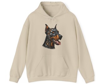 Mechanical Doberman Hoodie - Cybernetic Dog Unisex