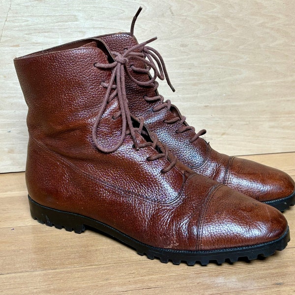 Vintage 90’s Brown Leather Ankle Boots 9M