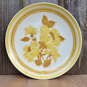 Set of 3 Royal China by Jeanette Fantasy Yellow Dinner Plates