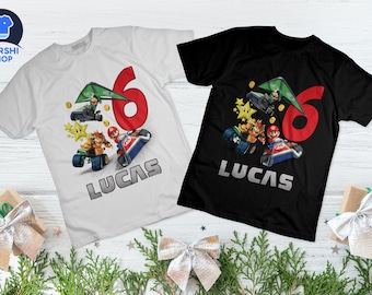 Mario Kart Gaming Gift For Son Daughter Funny Custom Name Unisex T-Shirt For Men Women Kids Boys Girls Toddler