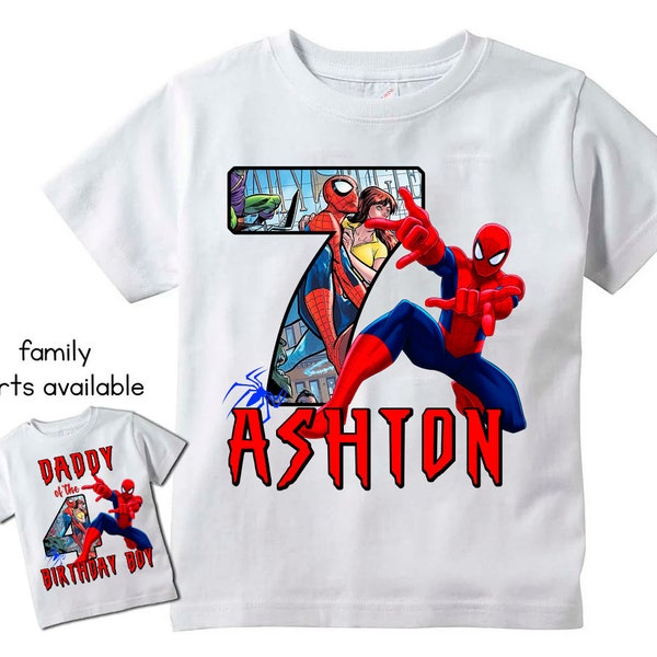 Personalized Spiderman Birthday Shirt, Gift For Kids, Fun Spider-man Shirt, Best Birthday Gift For Her Him, Unisex Shirt