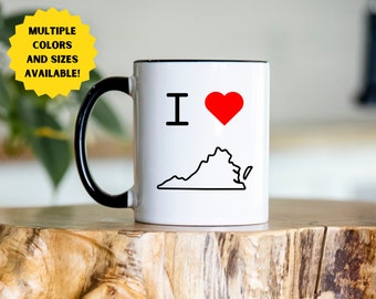 I Heart Virginia Mug, I Love Virginia Mug, Virginia Coffee Mug, Virginia Mug, Virginia, Virginia Beach Mug, Chesapeake Mug, Richmond Mug