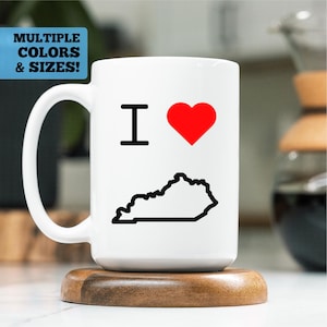 I Heart Kentucky Mug, I Love Kentucky Mug, Kentucky Coffee Mug, Kentucky Mug, Kentucky Gift, Kentucky Cup, Kentucky Coffee Cup, Kentucky