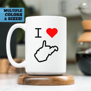 I Heart West Virginia Mug, I Love West Virginia Mug, West Virginia Coffee Mug, West Virginia Mug, West Virginia Gift, West Virginia Cup