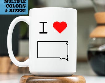 I Heart South Dakota Mug, I Love South Dakota Mug, South Dakota Coffee Mug, South Dakota Mug, South Dakota Gift, South Dakota Coffee Cup