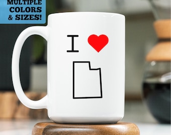 I Heart Utah Mug, I Love Utah Mug, Utah Coffee Mug, Utah Mug, Utah Gift, Utah Pride, Utah Coffee Cup, Utah Cup, Love Utah Gift, Heart Utah