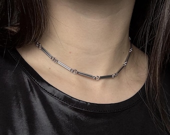 Unisex Chain Necklace: Stainless Steel, Silver Color, Short Necklace — Choker Necklace