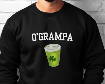 Grandpa Sweatshirt for St Patricks Day, gift for papa, Lucky Sweatshirt for dad, Funny Grandpa shirt, Beer sweatshirt, cozy sweatshirt