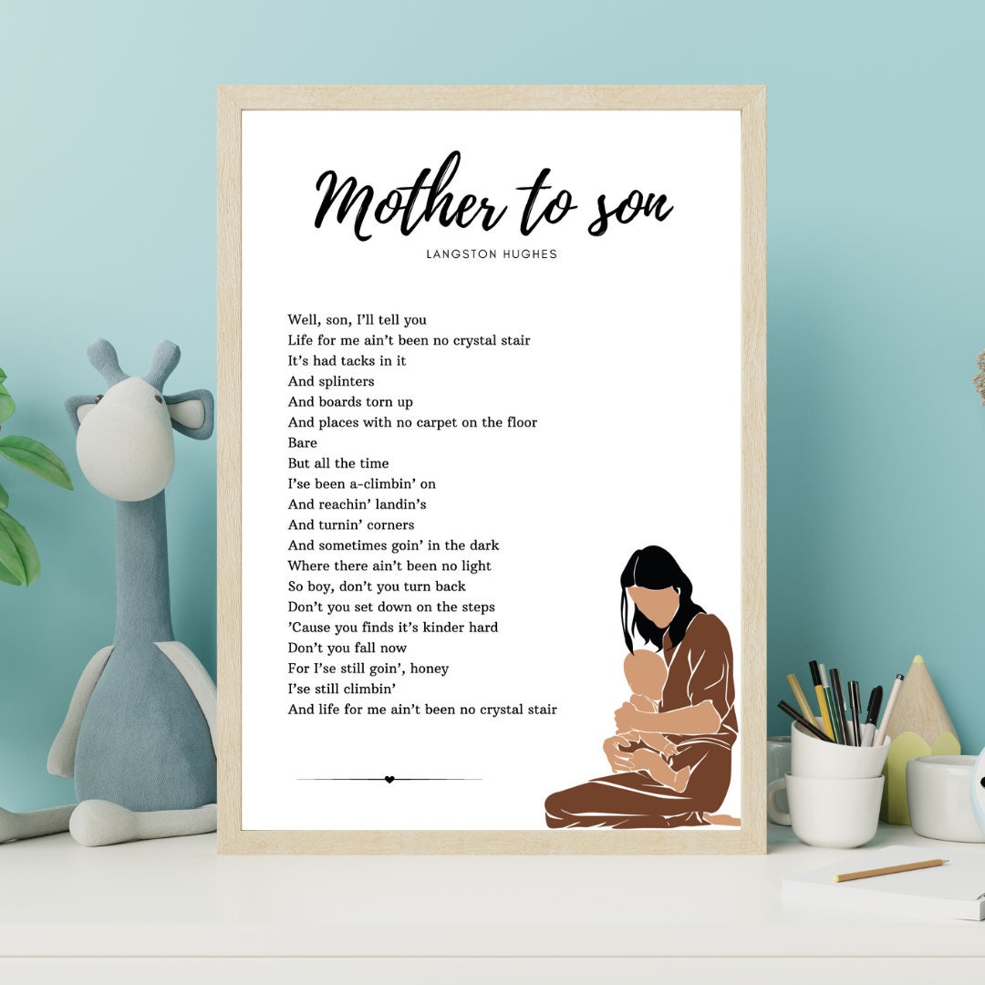 English Poem Mother to Son to Print - Etsy