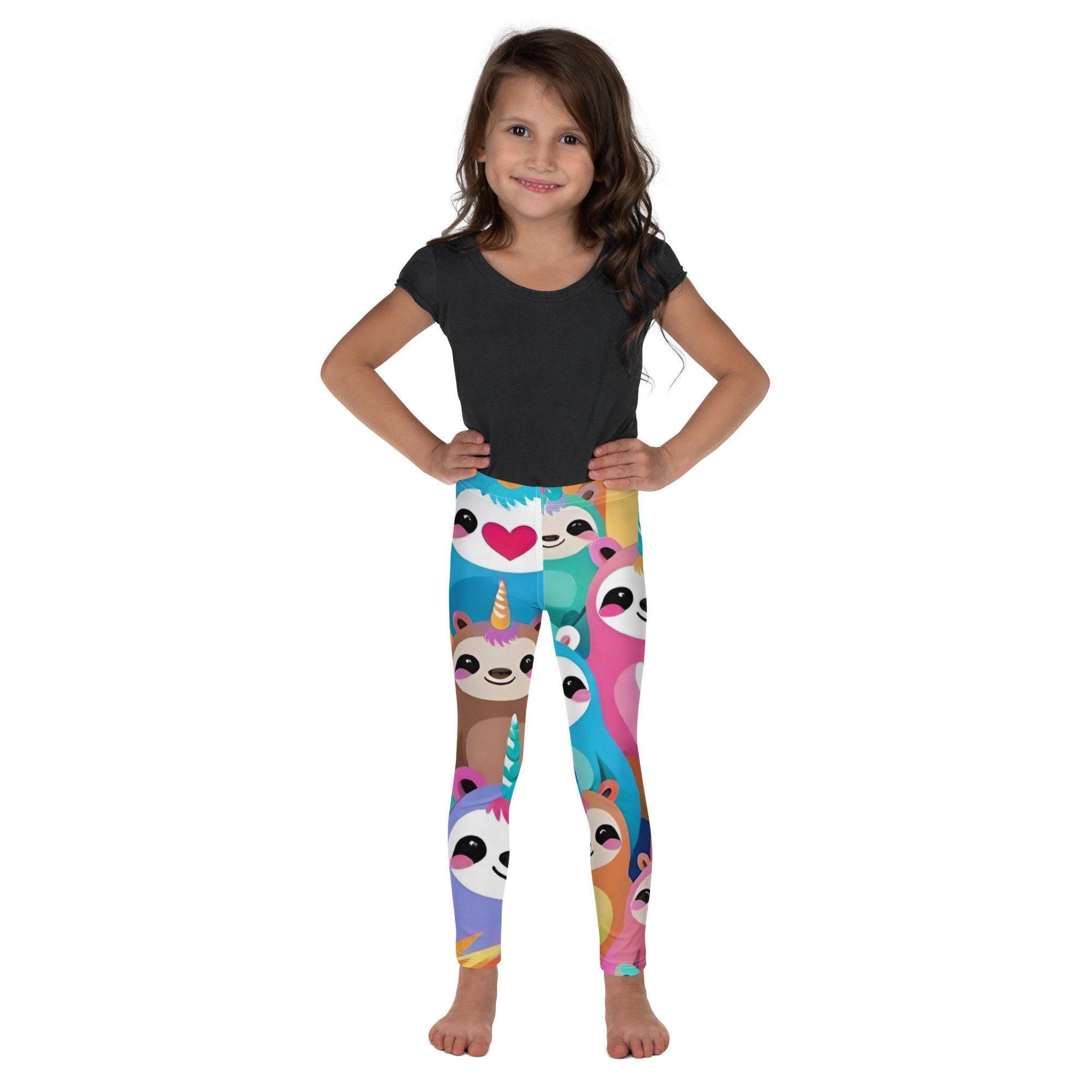 Unicorn Rainbow Kids Girls Leggings (2T-7), Kawaii Toddler Children Cute  Printed Yoga Pants Graphic Fun Tights Gift Daughter