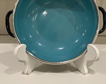 Cavalier Vintage Enamelware 6” Saute’ Pan Black/Turquoise