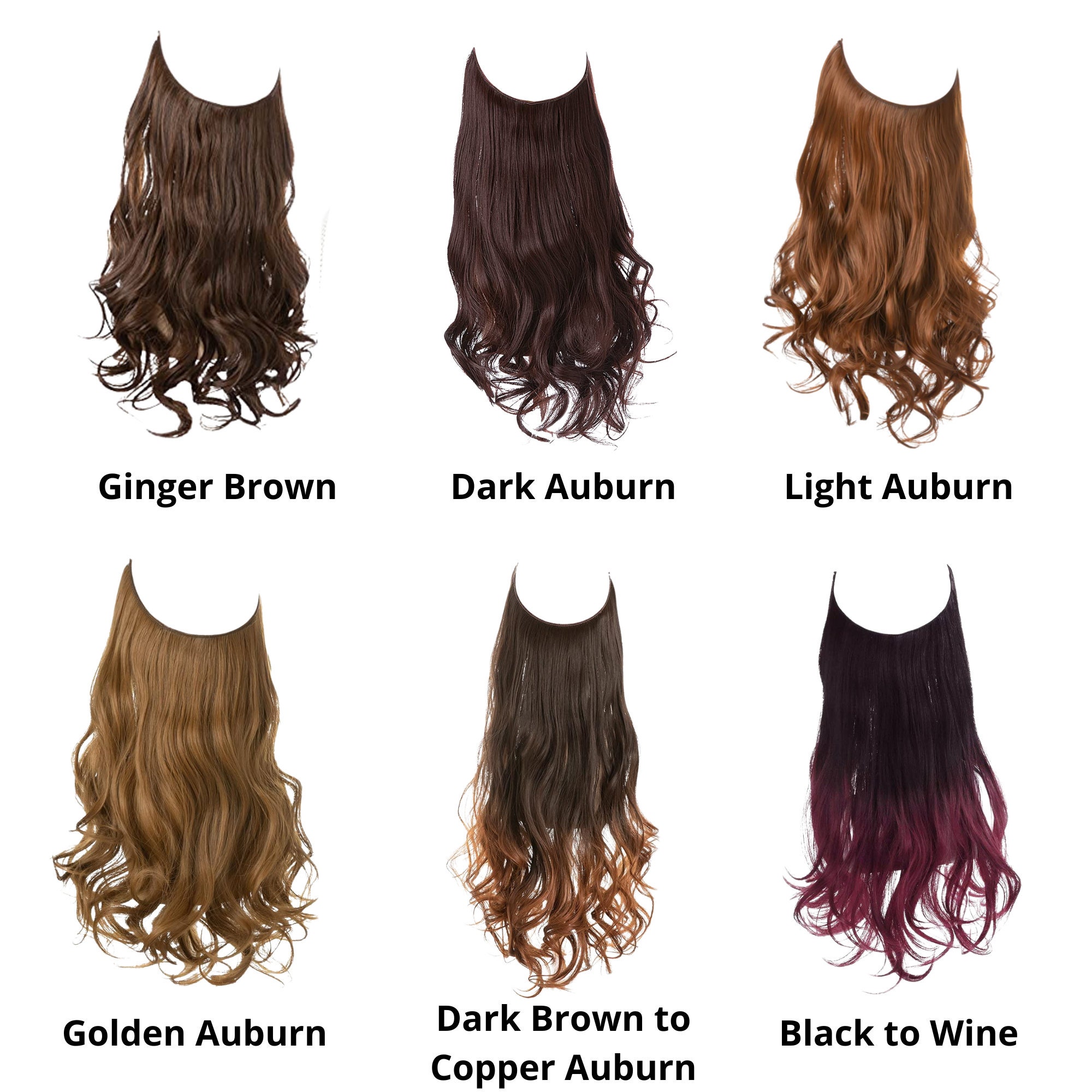 Halo Hair Extensions, Wavy Halo Extension, Invisible Wire Hair