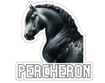 Stallion Silhouette: &#39;Regal Percheron&#39; Noble Horse Vinyl Sticker Draft Horse