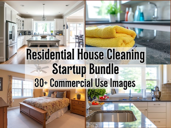 House Cleaning Stock Images for Residential Cleaning Company, Stock Photo Bundle, 30+ High Resolution Photos for Residential Services,