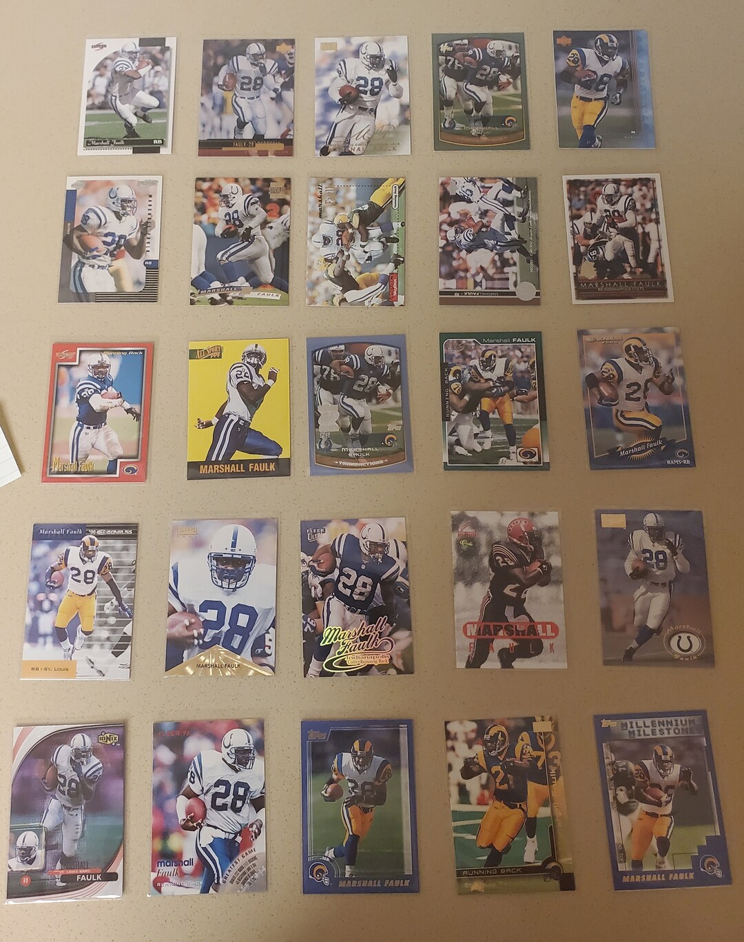 X25 Marshall Faulk Football Cards 1990s 2000s Los Angeles St. Louis