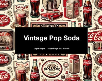 Vintage pop soda wrapper Hand-drawn Art illustration, Backgrounds, Printable Arts and Crafts Digital Wrapping Paper (this is not a pattern)