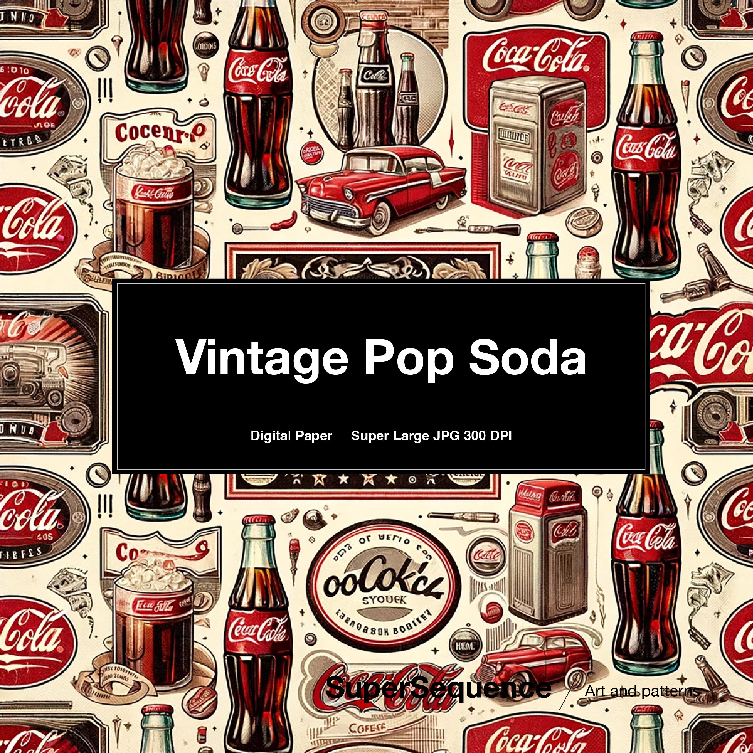 Vintage pop soda wrapper Hand-drawn Art illustration, Backgrounds, Printable Arts and Crafts Digital Wrapping Paper (this is not a pattern)