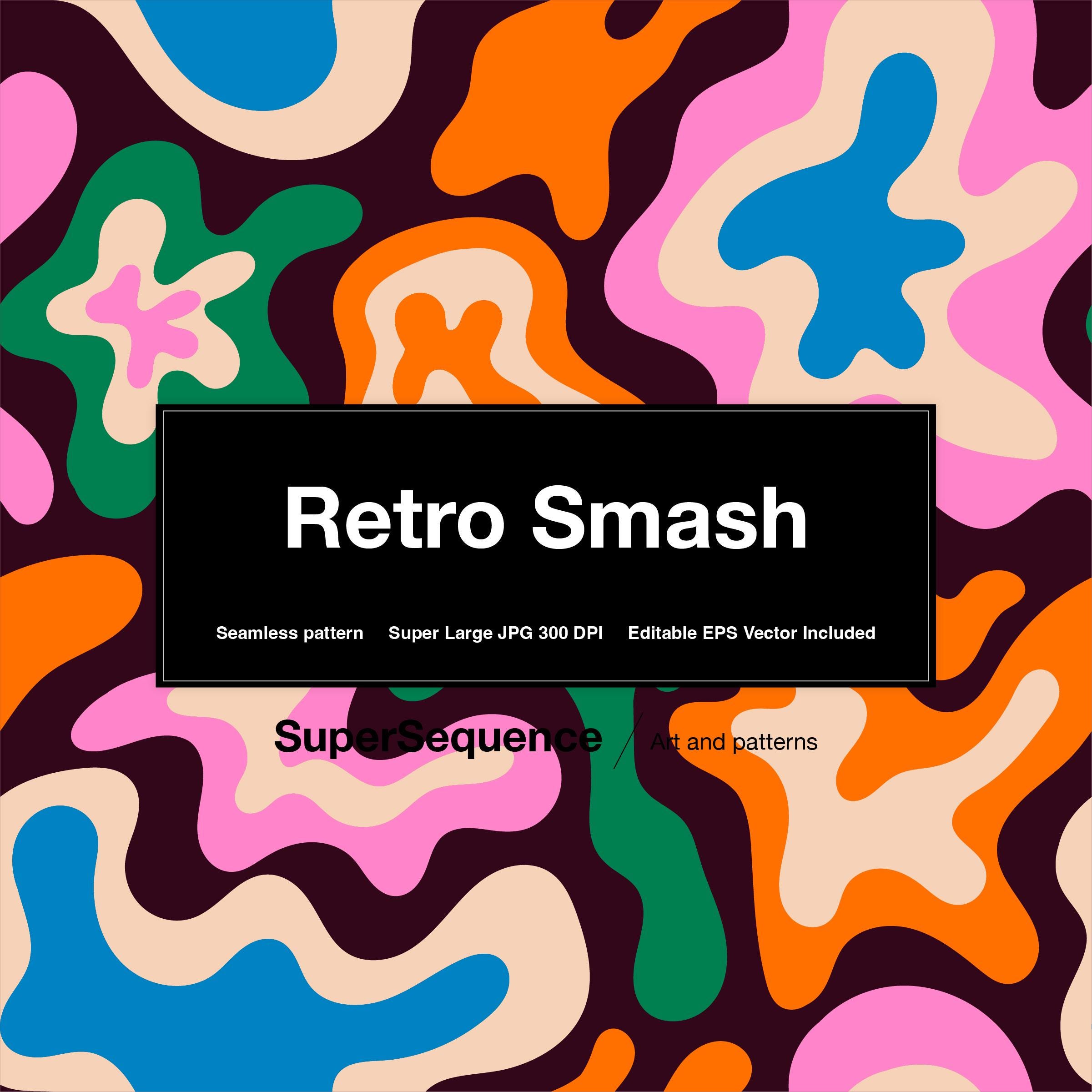 Retro Smoosh Illustrated Pattern - Vector Seamless Repeat Pattern, Backgrounds, Printable Digital Wrapping Paper, Digital Art Supplies