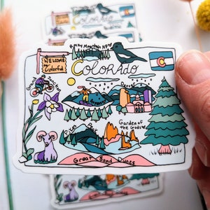 Colorado Map Sticker - Colorado Aufkleber für Laptops & Wasserflaschen, Abenteuer-Reise-Geschenk