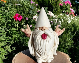 Rocker Garden Gnome | Rockstar Fairy Garden Gnome, Outdoor Statue, Garden Decor, Garden Ornament, Resin Gnome, Garden Dwarfs, Home Decor