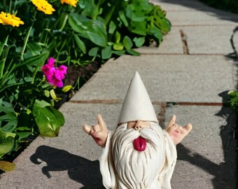 Rocker Garden Gnome | Rockstar Fairy Garden Gnome, Outdoor Statue, Garden Decor, Garden Ornament, Resin Gnome, Garden Dwarfs, Home Decor