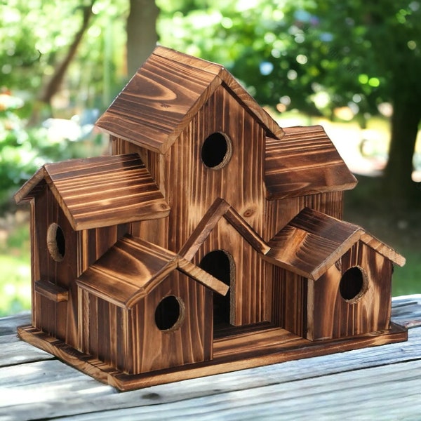 Unique Wooden Bird House, Wooden Bird Nest, Bird Feeder, Nest Box, Bird Shelter, Waterproof, Garden Decor, Garden Lovers, Hummingbird House