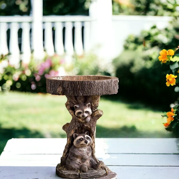 Animal Sculpture Birdbath, Bird Feeder, Bird Food Container, Garden Ornaments, Garden Park, Garden Yard Decor, Outdoor Decor, Resin