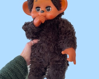 Monchhichi scimmia vintage bambola giapponese occhi funzionanti