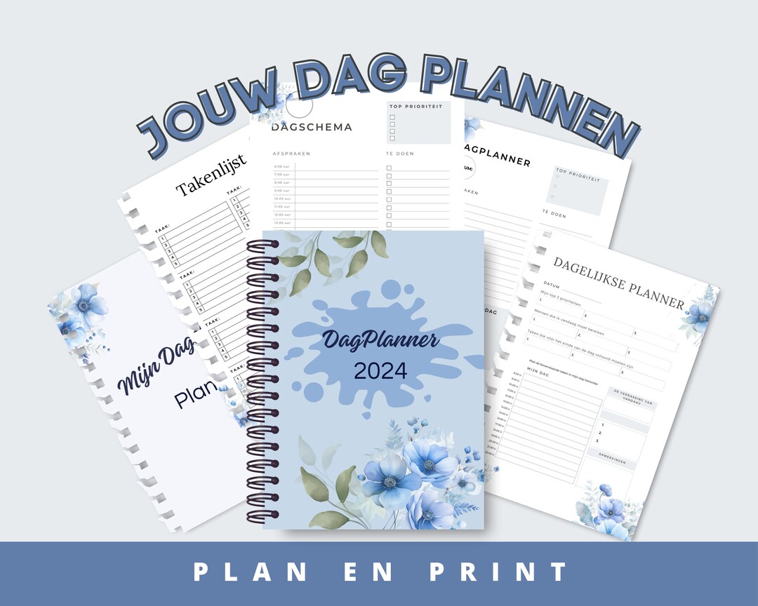 Printable Day Planner 2024 Daily Plan A4, A5, US Letter Daily Schedule ...