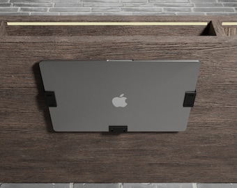 Laptop Tablet Macbook iPad Untertisch Halterung Wandhalterung. 3er Set mit Montagematerial.