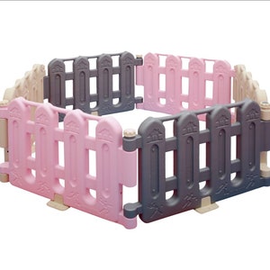 Valla de juego de plástico colorida para niños, valla de área de juego segura, juego de valla de juego suave para bebés y niños