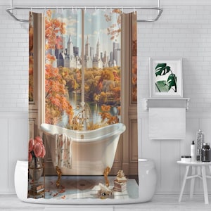 Autumn in New York Elgant Shower Curtain decoration Bathroom Decor