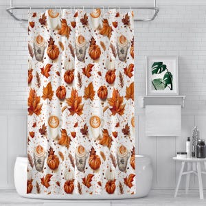 Autumn Harvest Shower Curtain Elgant Shower Curtain decoration Bathroom Decor Fall bathroom decoration