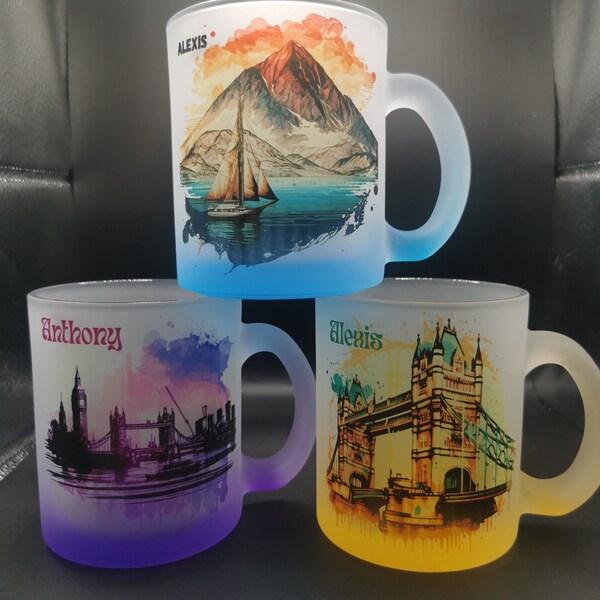 mug personnalisé en verre-mug d'été personnalisé original-mug personnalisé prénom-mug bougie en verre- mug personnalisé couleur