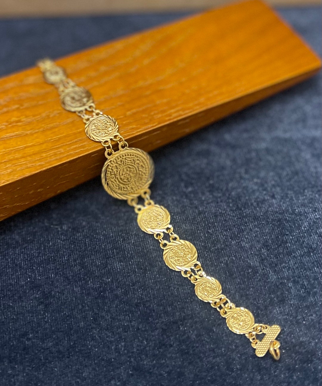 Middle Eastern Gold Gold Coin Bracelet for Women, Gold Bracelet, Coin Jewelry Bracelet ...
