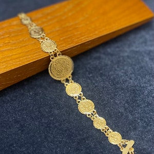 Gold Coin Bracelet for Women, Gold Bracelet, Coin Jewelry Bracelet, Arab & Middle East Jewelry, African Jewelry, Gift for Her