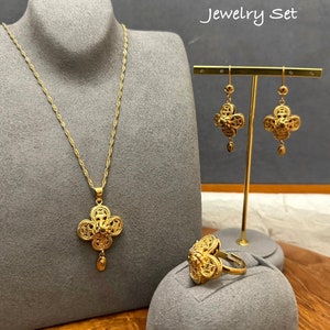 Jewelry Sets, 24k Dubai Gold Plated Jewelry set, Gold Jewelry Set for Women,